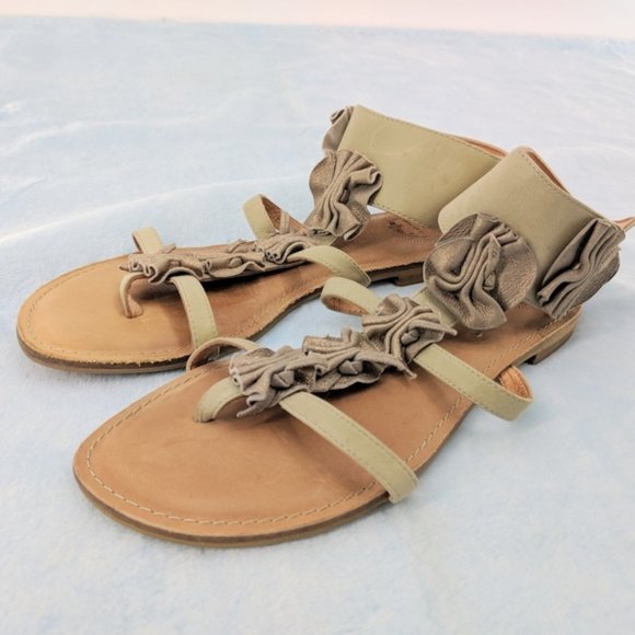 Lucky Penny 7 B Ankle Strep Yo-Yo Flat Sandals - Picture 3 of 7